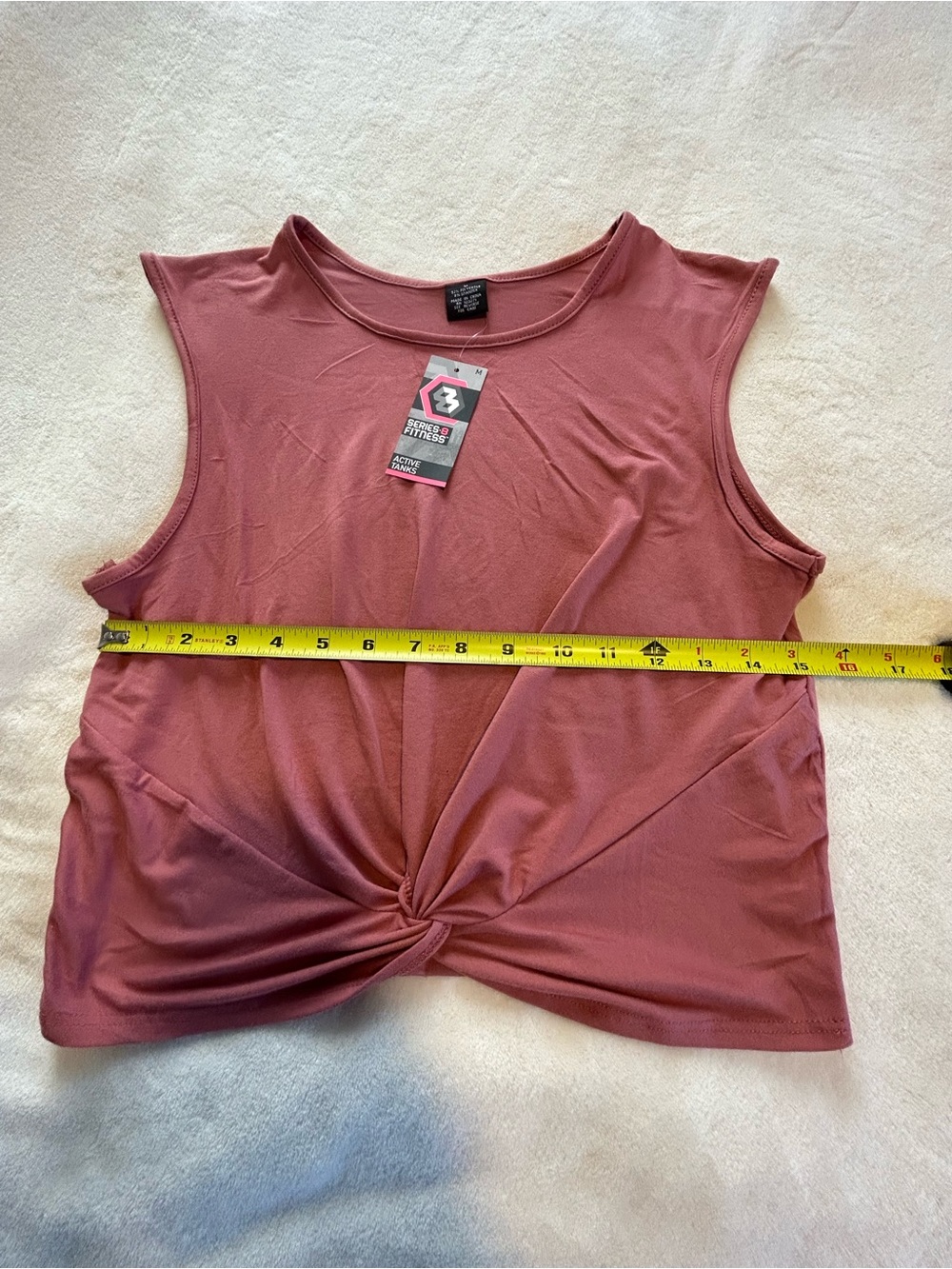 NWT medium pink workout women tank crop top active series 8 fitness gym her tank